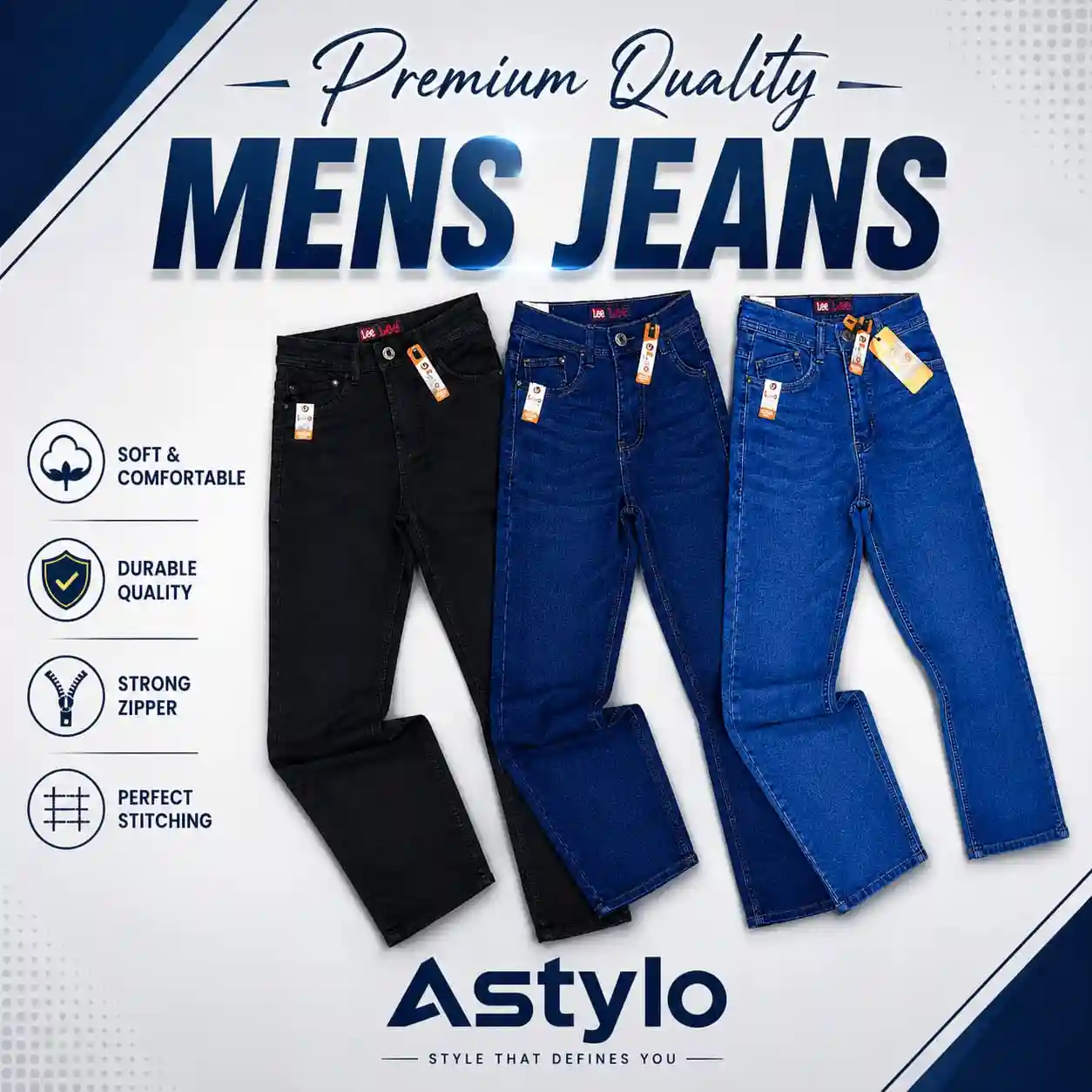 3 Pcs Combo - Jeans Pant